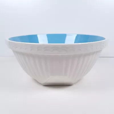 T.G. Green EASIMIX Mixing Bowl Large Vintage White Blue Interior 27x11cm • $58.15