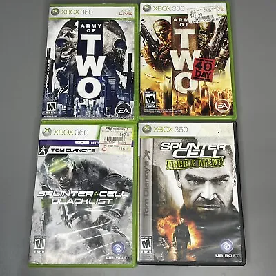 $14.95 • Buy Army Of Two & Tom Clancy Splinter Cell Microsoft Xbox 360 Lot Used Video Games