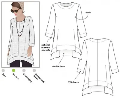 Style Arc Ladies Sewing Pattern Daisy Tunic Top (MLTW018S-M) • £14.99