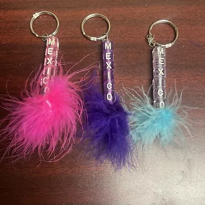 $14.99 • Buy Mexico Dice Feather  Keychains Lot Of 3