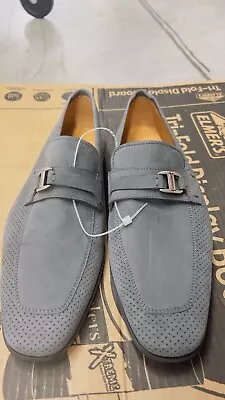 Magnanni Men's Gray Soto Leather Slip On Loafer Size EU 42 US 9 NEW • $139.99