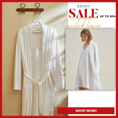 $29.40 • Buy ZARA HOME - White Cotton Robe With Collar Detail And Belt Ref. 1251/434 S: Mediu