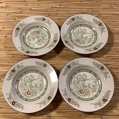 4 Mikasa Fine China KABUKI L9011 Rim Soup Pasta Bowls Green Floral Japan - 8.25  • $32