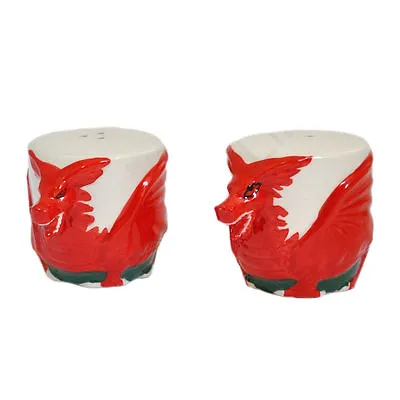£8.95 • Buy Welsh Dragon Salt & Pepper Pots NEW Novelty Cruet Set