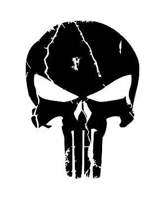 Distressed Punisher Skull Premium Vinyl Decal • $34.99