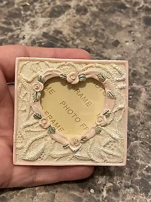 2.5” Square W/Heart And Rose Design Mini Photo Frame • $2.95