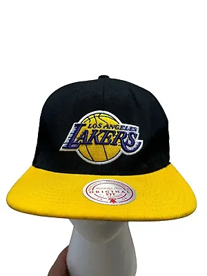 Mitchell & Ness Los Angeles LA Lakers Snapback Hat Black/Yellow/NBA Finals Read • $8.39