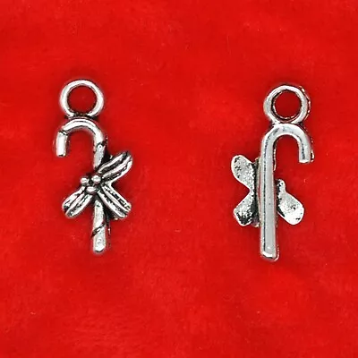 15 X Tibetan Silver Mini Candy Cane Christmas  Charms Pendants • £2.39