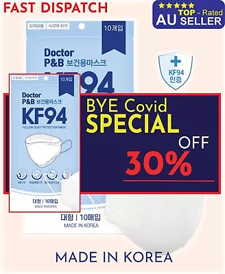 30x  KF94 White Adult Mask 4 Protective LAYER 3D Filter Reusable Made In KOREA  • $49.99
