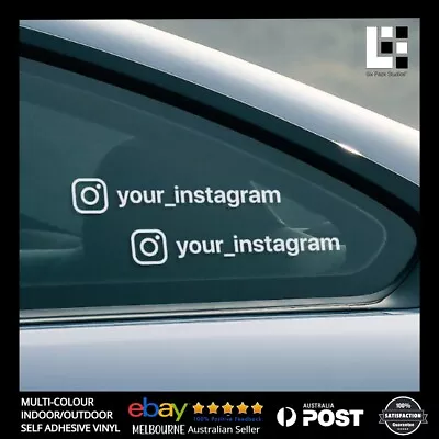 Custom Instagram FB Handle Transparent Stickers For Car Window Bike Vinyl • $15