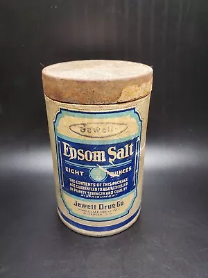 Vinatge Jewell Drug Co. Epsom Salt Container Full 1940's  • $19.99