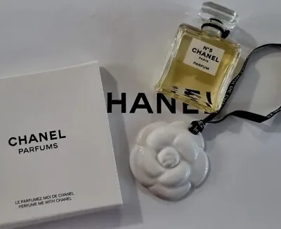 Chanel No.5 Pure Parfum 75 Ml Vintage Crystal Bottle + Ceramic Camellia Stone • $230