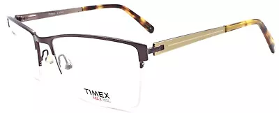 Timex 2:53 PM Men's Eyeglasses Frames Half-rim LARGE 57-18-145 Brown • $42.47