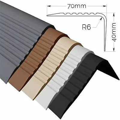 £8.99 • Buy Anti Non Slip Stair PVC Nosing Rubber Angle Step Edge