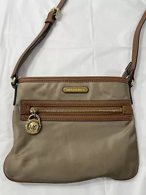 Michael Kors Kempton Nylon Crossbody Bag Beige Brown • $37.50