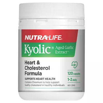 Nutra-Life Kyolic Aged Garlic Extract Heart & Cholesterol Formula 120c • $34.49