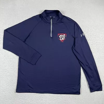 Washington Nationals Pullover Mens Large Loose 1/4 Zip MLB *Zipper Needs Repair* • $14