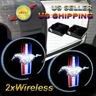 2x Wireless Ghost Shadow Laser Projector LED Light Courtesy Door Step MUSTANG • $20.90