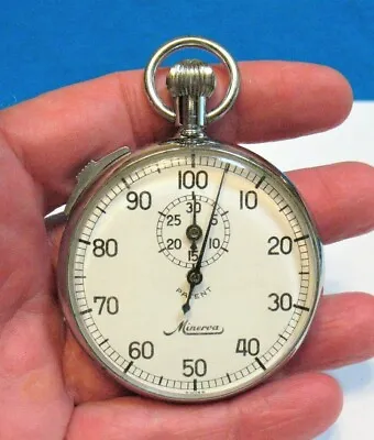 Vintage Minerva Stopwatch 100 Seconds Style 2 Working • $125