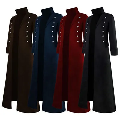 Men's Gothic Steampunk Vintage Coat Victorian Renaissance Double-breasted Suit • $34.84