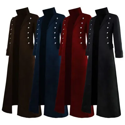 Mens Gothic Steampunk Vintage Jacket Medieval Renaissance Victorian Frock Coat • $34.71