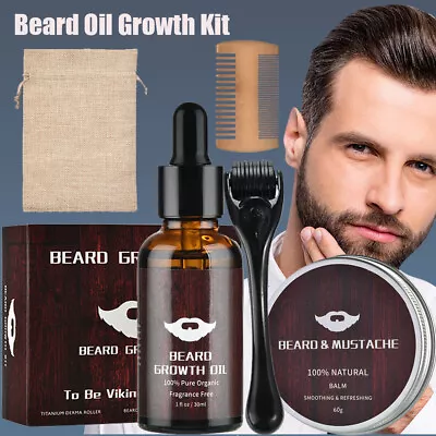 Beard Growth Kit - Beard Growth Serum & Derma Roller Mustache Hair Growth Boosts • $14.28