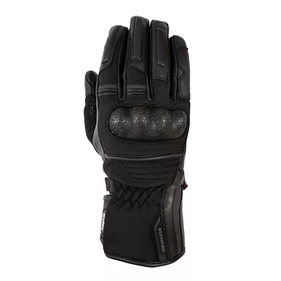 Oxford Hexham Waterproof Ladies Motorcycle Motorbike Leather Gloves Tech Black • £59.99