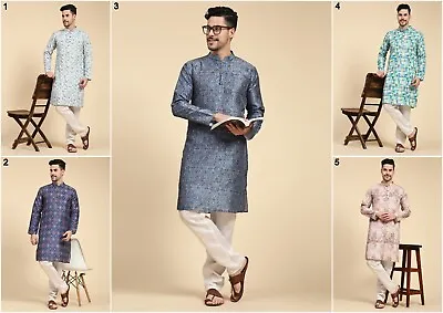 Wedding Ethnic Bollywood Full Stitched Cotton Kurta Payjama Set For Mens 16-SR21 • £28.99