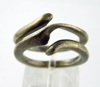 Unmarked Handmade Sterling Silver Dual Band Ring Modernist Style Size 6.5 6.9g • $28.80