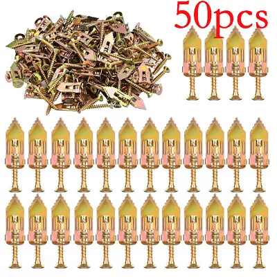 50X Self Drilling Drywall Anchors Screws Self-Drilling Wall Anchor Expansion Kit • $7.69