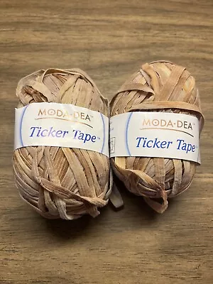 Moda Dea Ticker Tape Yarn 9256 Suede 50g 1.76 Oz 62 M 67 Yd 2 Skeins Italy • $7.55