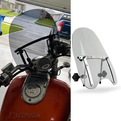 Large Smoke Windshield Windscreen Deflector + Bar Clamps For Honda VTX 1300 1800 • $69.50