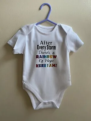 Baby Girl Boy Rainbow Baby Vest Rainbows Baby After Every Storm Is A Rainbow • £6