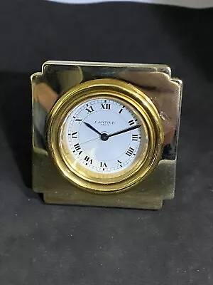 Must De Cartier Paris Gold-Plated Alarm 8-Day Travel Clock. • $848