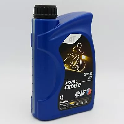 Elf Moto 4 Cruise 20W-50 Mineral Based Motorcycle Oil For 4-Stroke Engines 1L • £10.99
