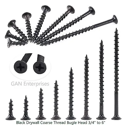 Phillips Bugle Head ( 3/4  -  6  ) Phosphate Black Coarse Drywall / Wood Screws • $239.99