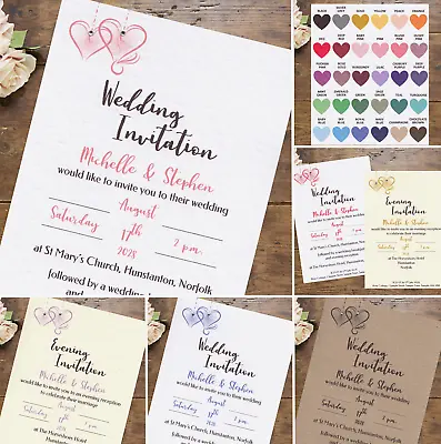 Wedding / Evening Invitations PERSONALISED - SOLD IN PACKS OF 10 & 25 - L1W41 • £0.99