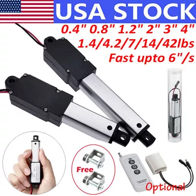 DC12V Electric Micro Mini Linear Actuator 0.4  0.8  1.2  2  3  4  Fast Upto 6 /s • $43.99