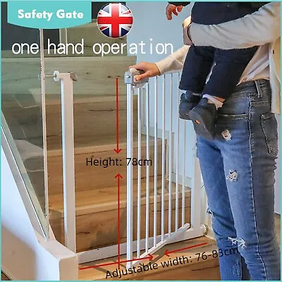 Adjustable Home Baby Safety Gate Pet Dog Barrier Stair Doorway Safe Secure Guard • £21.99