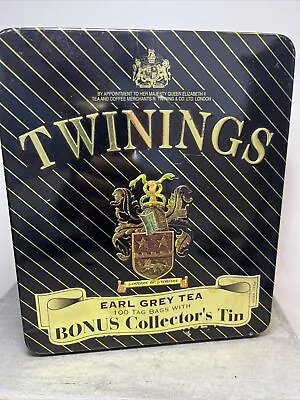Twinings 2001 Earl Grey Tea EMPTY Collectible Tin Storage Container Display ;; • $45