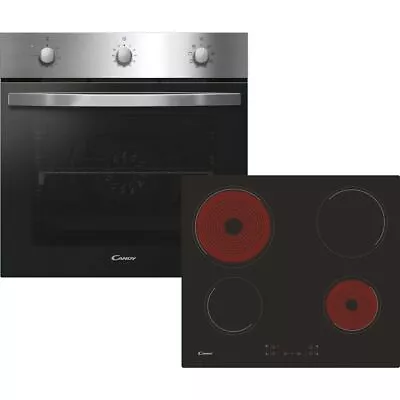 Candy PCI27XCH64CCB Single Oven & Ceramic Hob Built In Stainless Steel / Black • £469