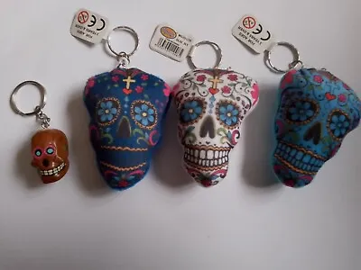 £0.99 • Buy Collection Of Skull Keyrings; Plush Voodoo / Day Of The Dead And Hard Plastic