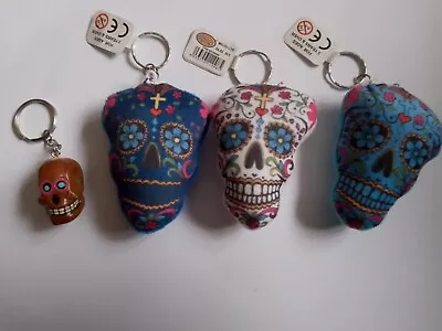 £0.99 • Buy Collection Of Skull Keyrings; Plush Voodoo / Day Of The Dead And Hard Plastic