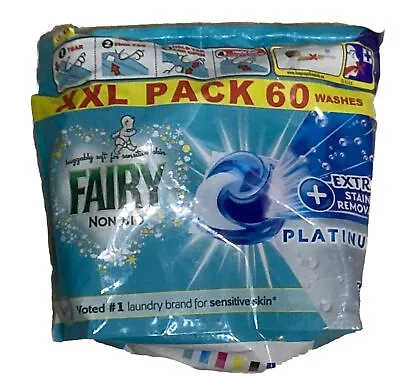 Fairy Non-Bio Platinum PODS Washing Liquid Laundry Detergent Tablets 60’s • £16