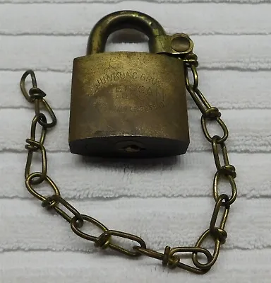 Junkunc Bros American Lock US Military Padlock With Chain No Key • $19.95