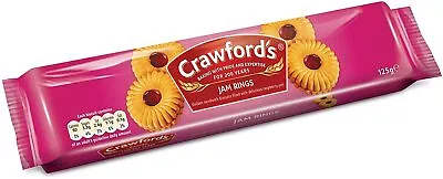 £34.99 • Buy 10x125g CRAWFORDS JAM RINGS Golden Sandwich Biscuits Classic Sweets