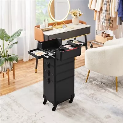 Rolling Cosmetic Case Professional Makeup Train Case 4 In 1 Trolley Makeup Case • $99.99