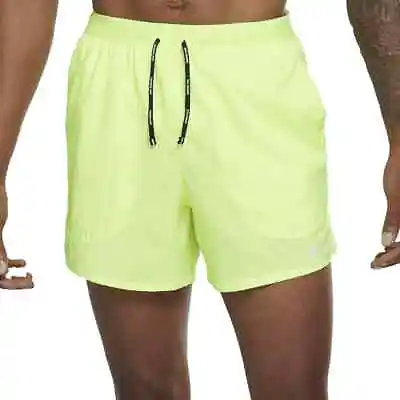 Nike Flex Stride Mens 5  Brief Liner Running Gym Training Shorts Yellow Volt M L • $29.99