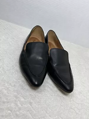 Madewell Frances Skimmer Loafer Flat Shoes Leather Black Pointed Women's Size 8 • $46.20