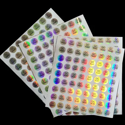 800Pcs Laser Hologram QC Sticker Label Round Adhensive PASSED DIY Craft Supply • $4.19